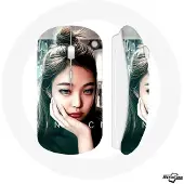 MANIACASE Souris Sans Fil - Blackpink - Kim Jennie - Noir et Rose - Compatible Mac et PC - USB Wifi