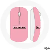 MANIACASE Souris Sans Fil - Blackpink - Logo Rose - Compatible Mac et PC - USB Wifi - K-pop
