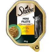 Sheba Mini Filets au poulet et à la dinde pâtée pour chat (85 g)