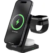 Accezz Chargeur sans fil pliable 3-in-1 MagSafe - 20W - Noir