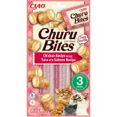 Inaba Ciao Churu Bites poulet au thon et saumon pour chat
