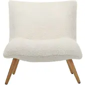 Vente-Unique.nl Fauteuil En Tissu Sherpa Effet Peau De Mouton Pepita - Blanc