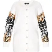 Faina Cardigan crème / or / noir / argent