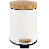 Orion Poubelle métallique à pédale blanche WHITELINE 3 l