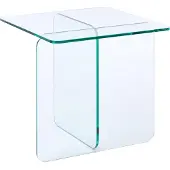 Beliani Table d'appoint AMISK Verre de sécurité Transparent