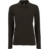 Sols Polo piqué pour femmes, manches longues PC2908 (XL) (Noir)