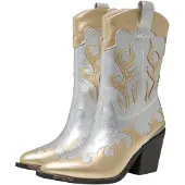 Buffalo Bottes de cowboy or / argent
