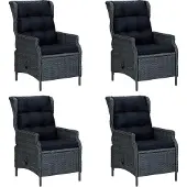 vidaXL Ensemble à manger de jardin 5 pcs Gris foncé