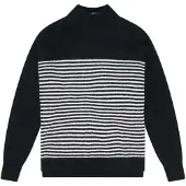 Le Temps des Cerises Pull-over 'Land' noir / blanc