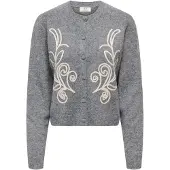 JDY Cardigan 'JDYJeella' beige clair / gris foncé