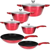 Cheffinger Set de cuisine 10 pièces - Rouge