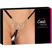 Cottelli - string ouvert avec ornement - dentelle noire - taille S-L