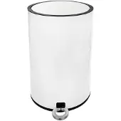 Orion Poubelle en métal BLANC 6l avec une fonction pédale