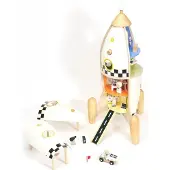 Classic World Kit de construction de fusées en bois - Jouets spatiaux - 51 pièces
