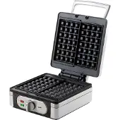 Domo Elektro DO9047W Gaufrier, Gaufrier, Argent, Noir