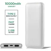 V-TAC Banque d'alimentation à affichage LED - Corps argenté - 10000mAh
