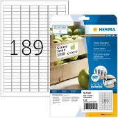 Herma Étiquettes de puissance 10900, 25,4 x 10 mm, 4725 étiquettes / 25 feuilles A4, adhésives, très adhésives, blanches