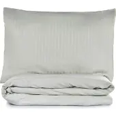 L'essentiel Maison , Stripe - Sage, ensemble housse de couette en satin pour lit simple (DE), sauge, 100 % satin de coton, 135 x 135 cm