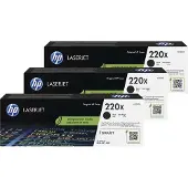 HP 220X LaserJet Toner Noir (3 Pièces)