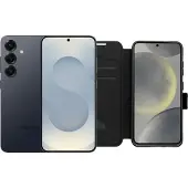 Samsung Galaxy S25 256 Go Argent 5G + BlueBuilt Book Case Noir