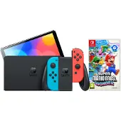 Nintendo Switch OLED Bleu/Rouge + Super Mario Bros. Wonder