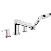 Hansgrohe Talis robinet baignoire sur gorge 4 trous avec douchette Chrome Brillant