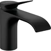 Hansgrohe Robinet à levier unique pour lavabo Vivenis, modèle 80, avec système de vidange à tiroir et bonde, finition noir mat