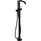 Hansgrohe Robinet de baignoire à levier unique Tecturis S, finition noir mat, installation au sol