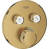 GROHE Thermostat Grohtherm SmartControl avec deux vannes darrêt, rosace murale ronde, 29119GN0