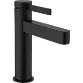Hansgrohe Robinet de lavabo monocommande Finoris 110, finition noir mat, avec système de bonde à ouverture par simple pression