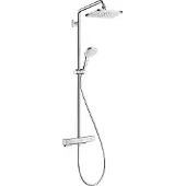 Hansgrohe Set Croma E Showerpipe 280 mit Kopfbrause, Handbrause & Ecostat E Thermostat, 1 Stk.