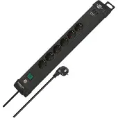 Brennenstuhl 1951160613 Premium-Line : multiprise à 6 prises avec protection contre les surtensions, 3,0 m, noir