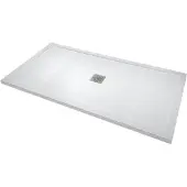 Linie Lido receveur de douche 160 x 90 cm marbre composite blanc mat texture ardoise