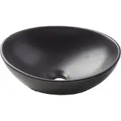 Luca Varess Denza vasque à poser porcelaine noir mat ovale 40,5 x 34 cm