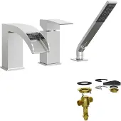Blaufoss Rucella robinet baignoire sur gorge 3 trous avec douchette chrome brillant