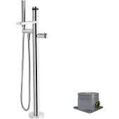 Blaufoss Sonic robinet baignoire thermostatique îlot avec douchette chrome brillant