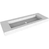 Balmani Modus lavabo simple pour 2 trous de robinet Solid Surface mat 150 x 55 cm