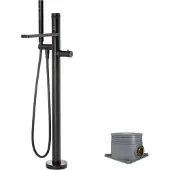 Blaufoss Sonic robinet baignoire thermostatique îlot avec douchette noir mat