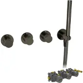 Blaufoss Pavilion thermostat de douche encastré Brushed GunMetal incl élément intégré