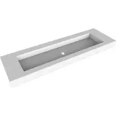 Balmani Modus lavabo simple pour 2 trous de robinet Solid Surface mat 180 x 55 cm