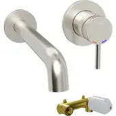 Blaufoss Round robinet de lavabo encastré CoolMetal brossé incl élément intégré