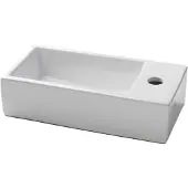 Luca Varess Cubic midi Lave-mains Blanc Brillant Porcelaine droite 40,5x20 cm