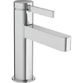 Hansgrohe Robinet mitigeur pour lavabo Finoris 100, avec système de bonde à ouverture par simple pression, finition chrome