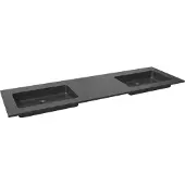 Storke Scuro double vasque quartz mat 165 x 52 cm