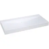 Balmani Wave lavabo simple pour 2 trous de robinet Solid Surface mat 120 x 55 cm