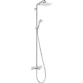 Hansgrohe Croma E280 colonne de douche de pluie avec robinet thermostatique Chrome Brillant