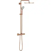 GROHE Euphoria XXL Colonne de douche avec robinet thermostatique et douche de tête Rainshower Cosmo 310 et douchette Warm sunset brossé (cuivre) 26075dl0
