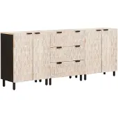vidaXL Buffet 3 pièces Surface blanche délavée 180 x 33 x 75 cm