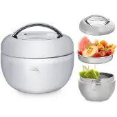 Banquet Récipient isotherme Orion en acier inoxydable de 1,0 litre – Argent – À double paroi, Boîte de conservation, Argent