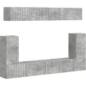 vidaXL Ensemble de meubles TV mural 5 pcs Béton Gris Bois composite